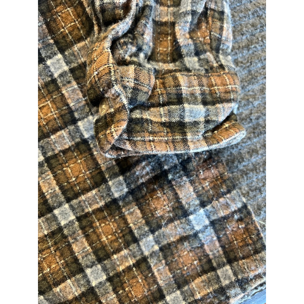 Pendleton Mens Wool Plaid Casual Button Down Shirt XL Brown Gray EUC - Picture 9 of 12